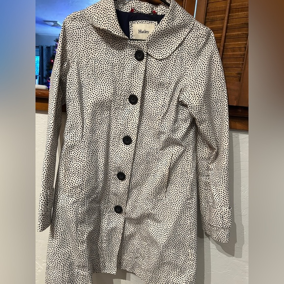 Hatley White and Black Polka Dot Rain Jacket Size 4 - Picture 1 of 3